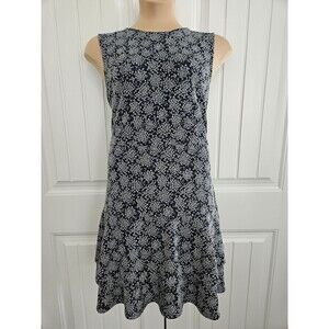 NWT Michael Kors Dress 2X Ditsy Floral Blue Sleeveless Tiered Ruffle Plus